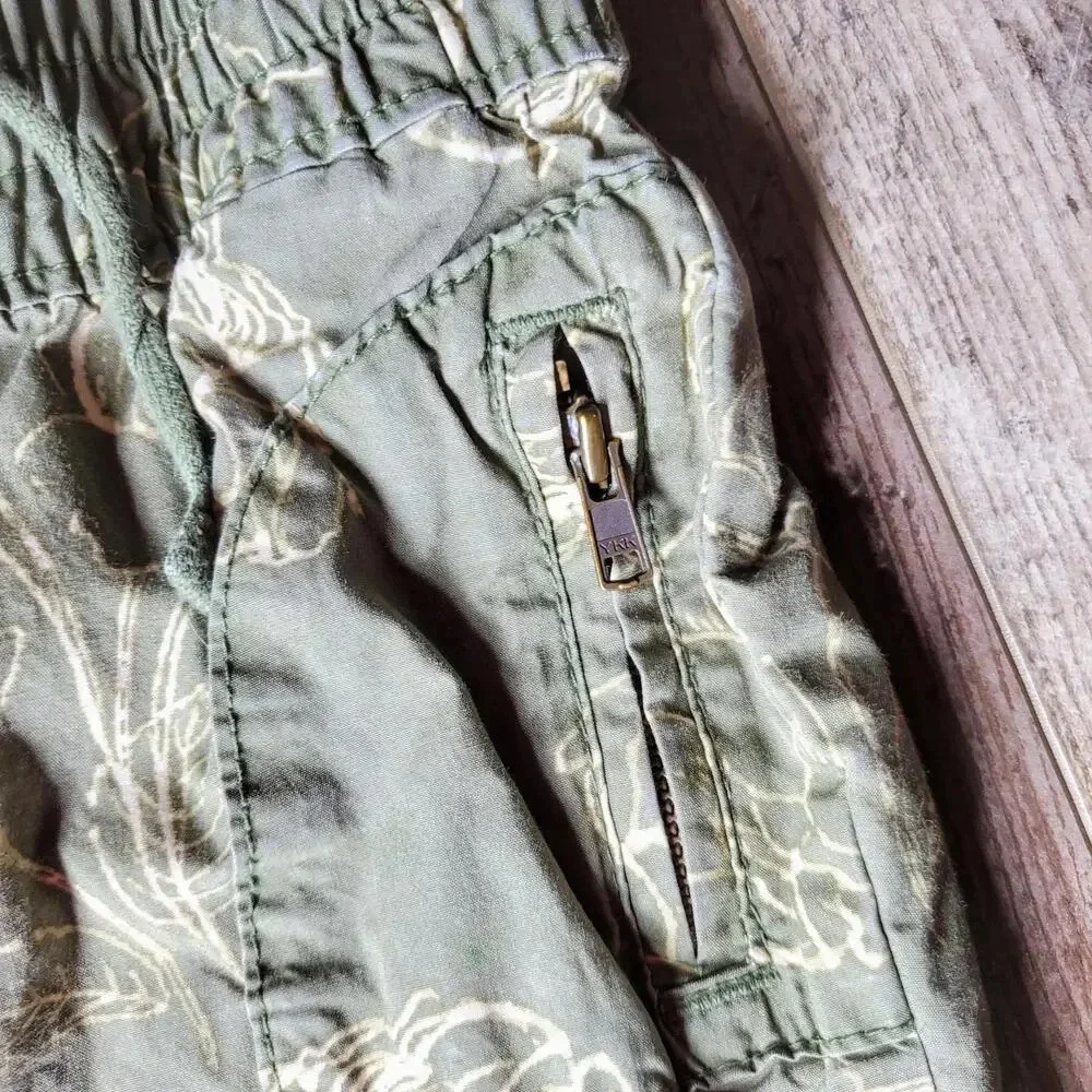 Old Navy Toddler Girls Sage Green Floral Size 2T Joggers 100% Cotton NWOT